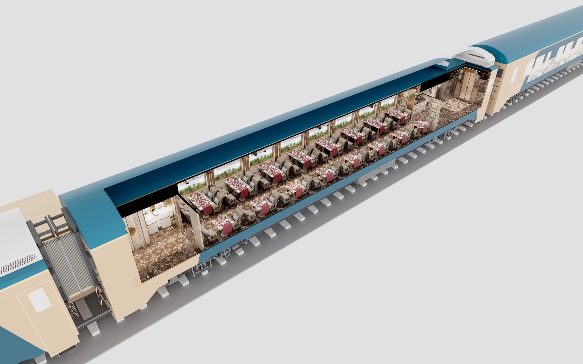 Baiyun Express dining carriage layout for advance halal meal planning