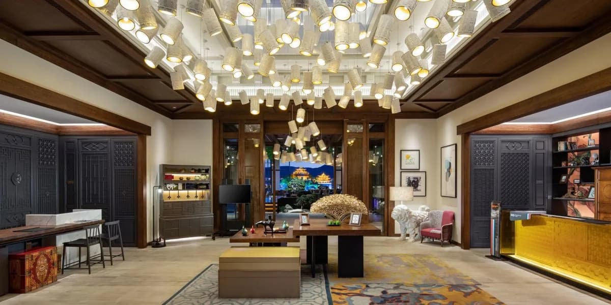Neighbourhood-inspired lobby at Hotel Indigo Diqing Moonlight City