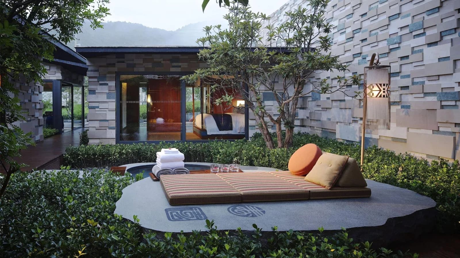 Residential villa courtyard at The Lost Stone Villas & Spa