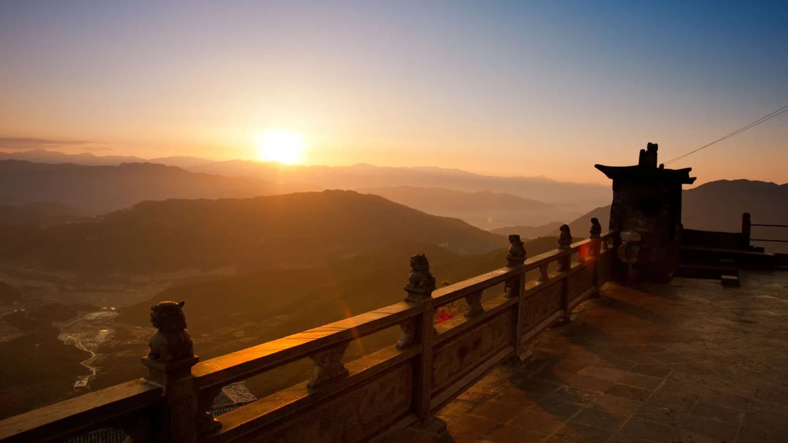 Sunrise over Yunfeng Mountain near The Lost Stone Villas & Spa