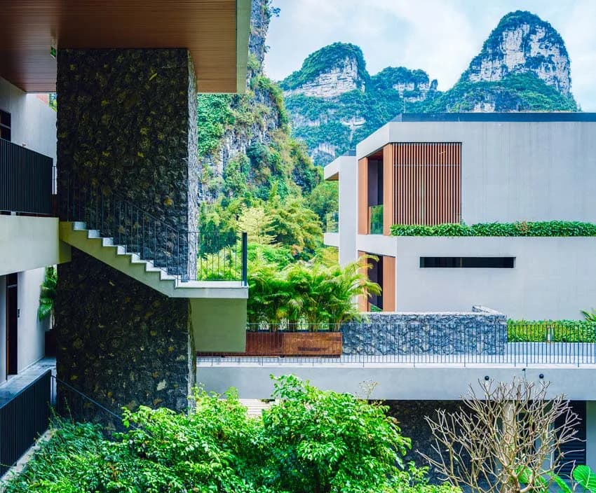 Contemporary architecture and mountain setting at LUX* Chongzuo