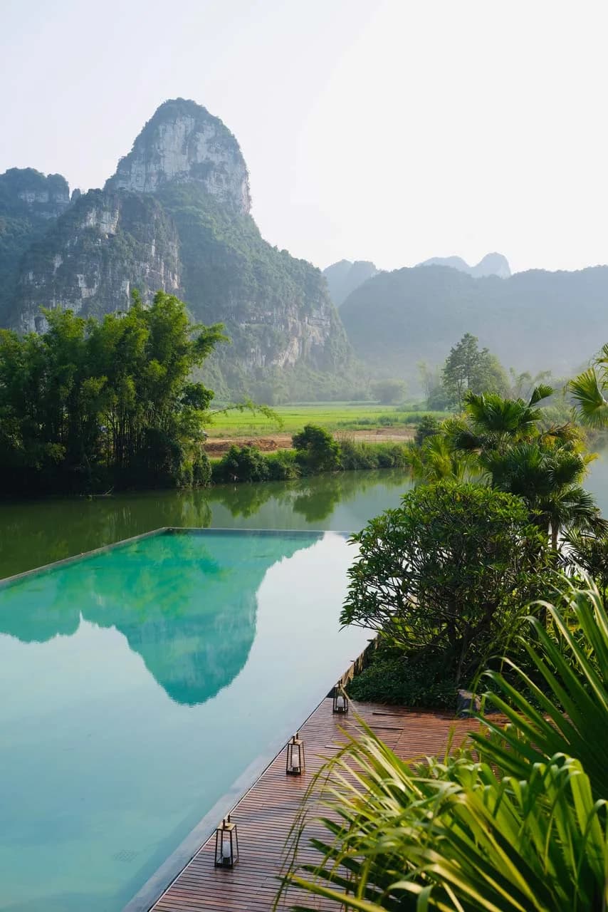 Pool and karst view at LUX* Chongzuo