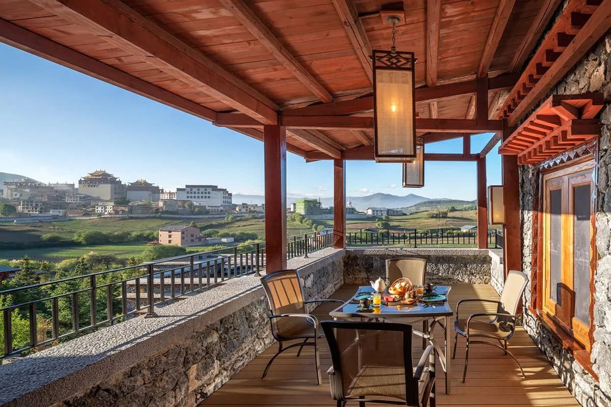 View terrace at Songtsam Linka Retreat Shangri-La