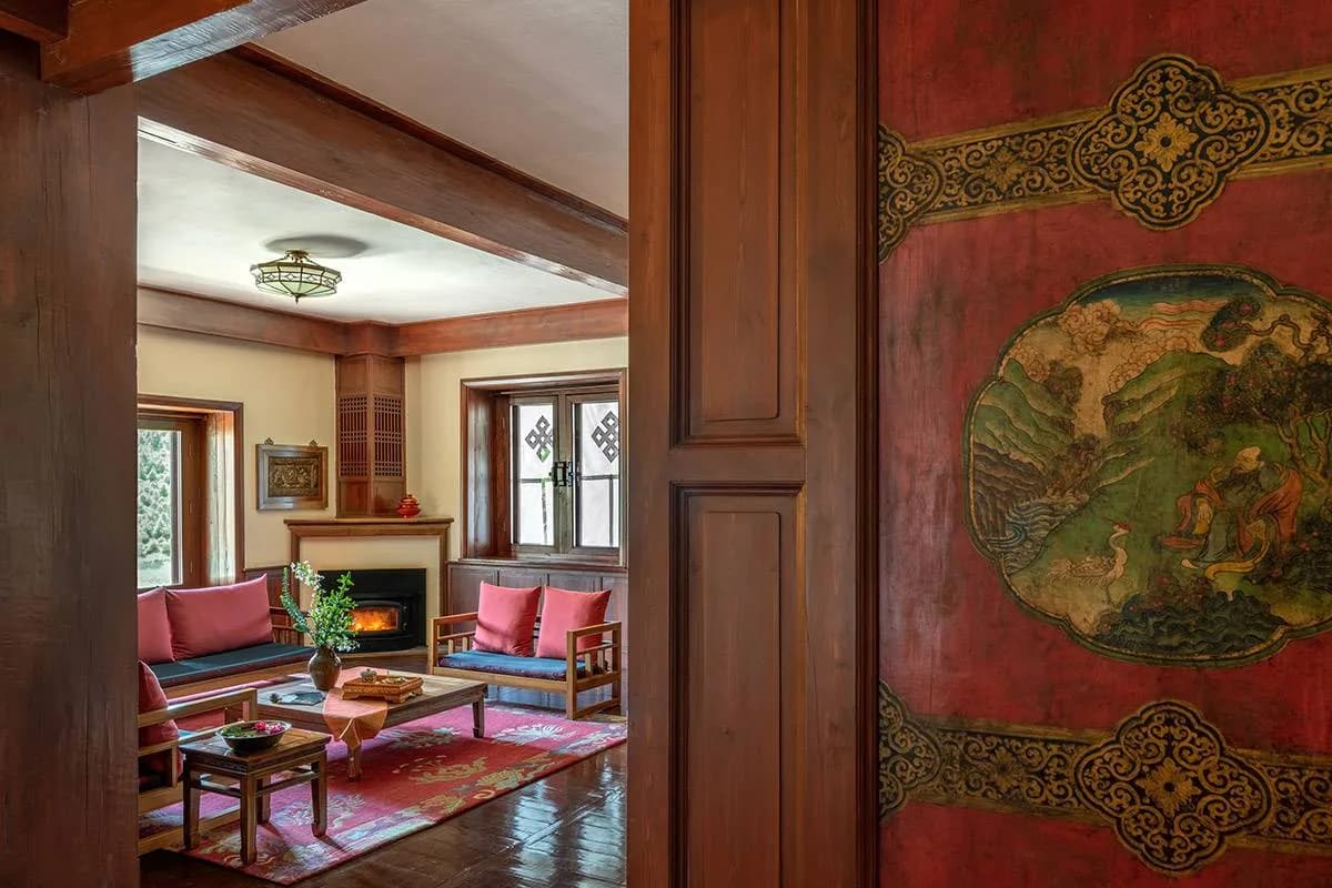Tibetan-inspired interior at Songtsam Linka Retreat Shangri-La