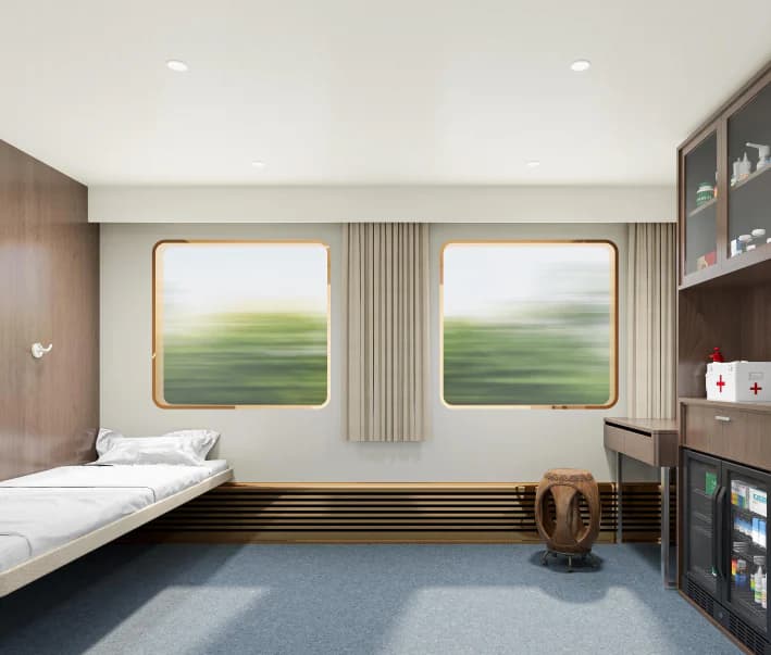 Espacio médico a bordo del Baiyun Express